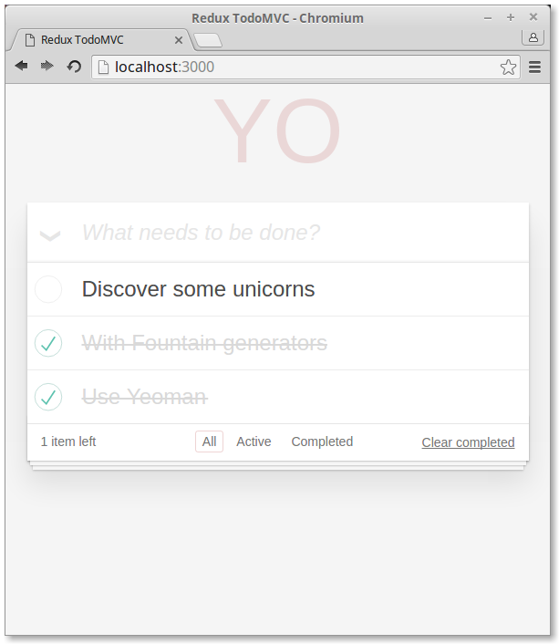 完成后的一个 TodoMVC app